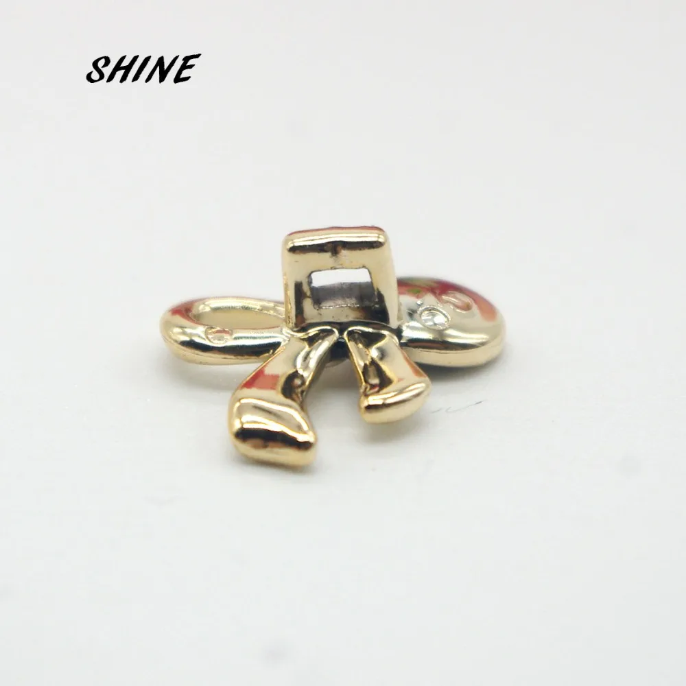 Блестящие пластиковые швейные пуговицы бант для скрапбукинга золотой хвостовик