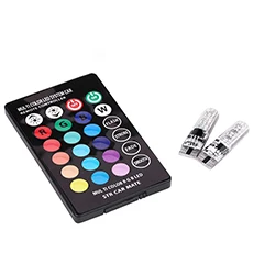 

Niscarda 2X T10 W5W 194 5050 лампочки для авто RGB фонари салона Клин боковой зазор сигнала удаленного Управление лампы мульти-Цвет лампы комплект