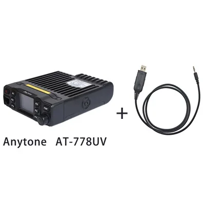 with program cable Anytone AT-778UV, автомобильная радиостанция, рация, портативная рация для автомобиля, px comunicador, 10 км, Интерком, колонки 778 - Цвет: with program cable