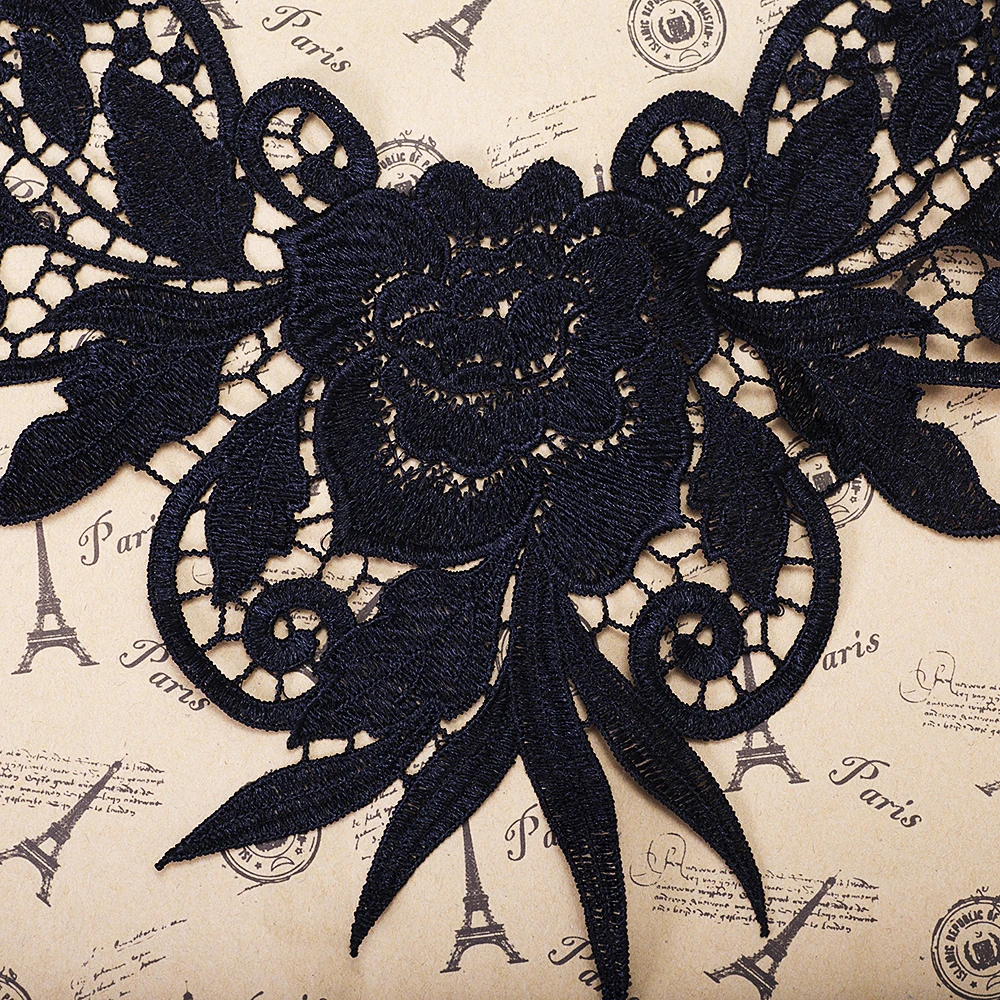 Smiry 1 шт. высокое качество красивый кружевной Цветочный Воротник 36*32 см кружевная