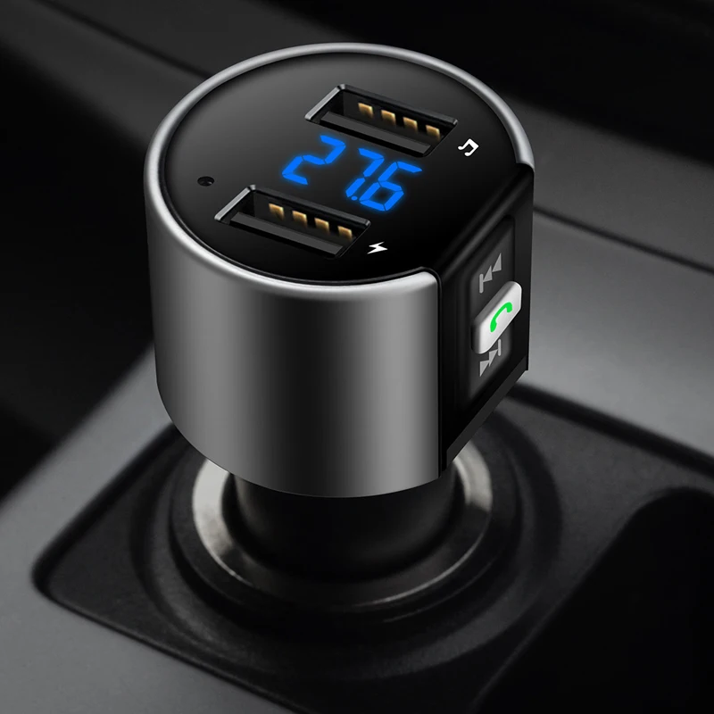 Автомобильный bluetooth Hands-Free телефон fm-передатчик 3.4A автомобильное зарядное
