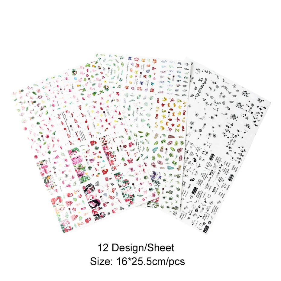 Надписная наклейка с цветком для ногтей художественное украшение водная