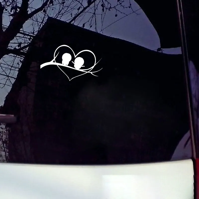 Cartoon Heart Love Birds On Branch Vinyl For Auto Car/Bumper/Window Decal Sticker Decals DIY Decor CT1059 | Автомобили и