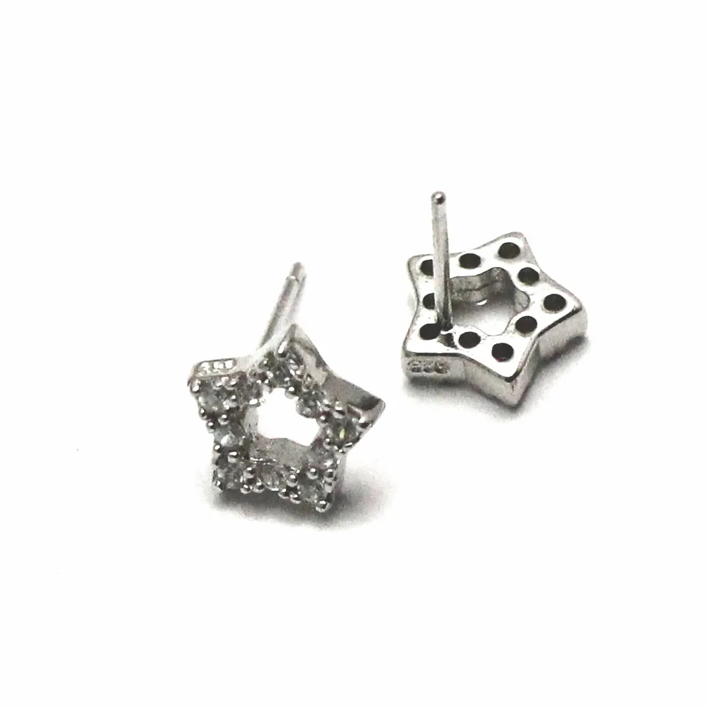 

Beadsnice 925 стерлингового серебра крошечная звезда серьги гвоздики маленькие заклепки в виде звезд серьги 25348
