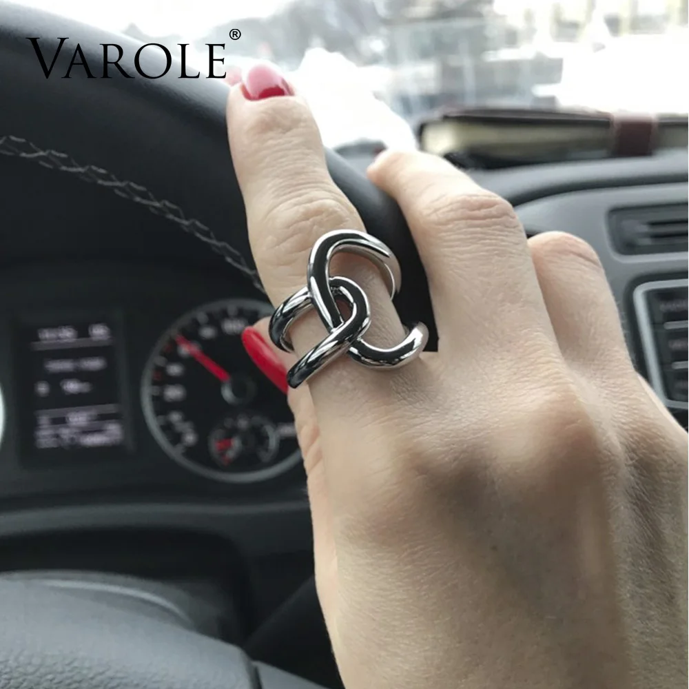 VAROLE Высокое качество двойной линии крест Золото Цвет обручальные кольца для женщин Серебряное кольцо Anel ювелирные изделия с розничной упаковки подарок