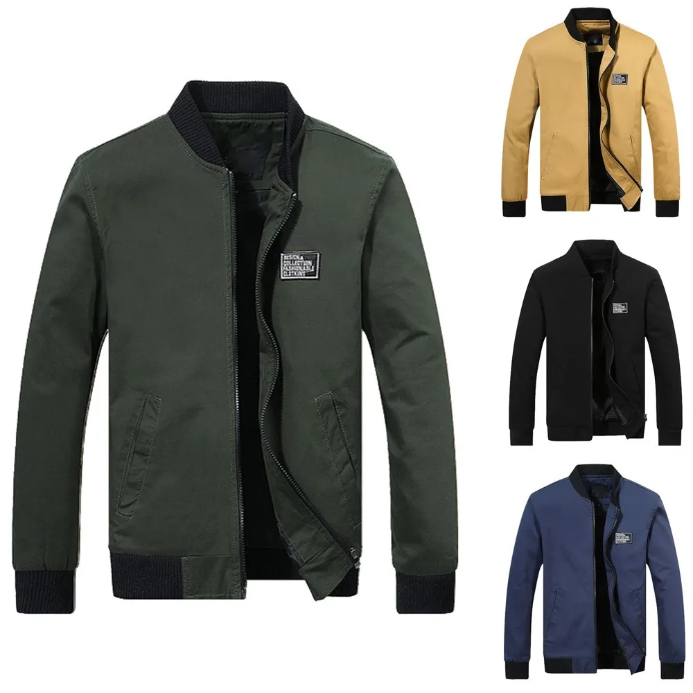 Мужская куртка тонкая Повседневная Верхняя одежда весна осень 2018 M 4XL длинный