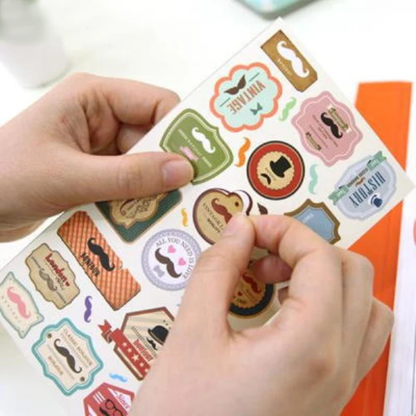 Wholesale 20Pack/Lot Notebook Funny Mustache Envelope Seal Scrapbook PVC Sticker Vintage Stamp Diary Stationery Stickers H0184 | Канцтовары