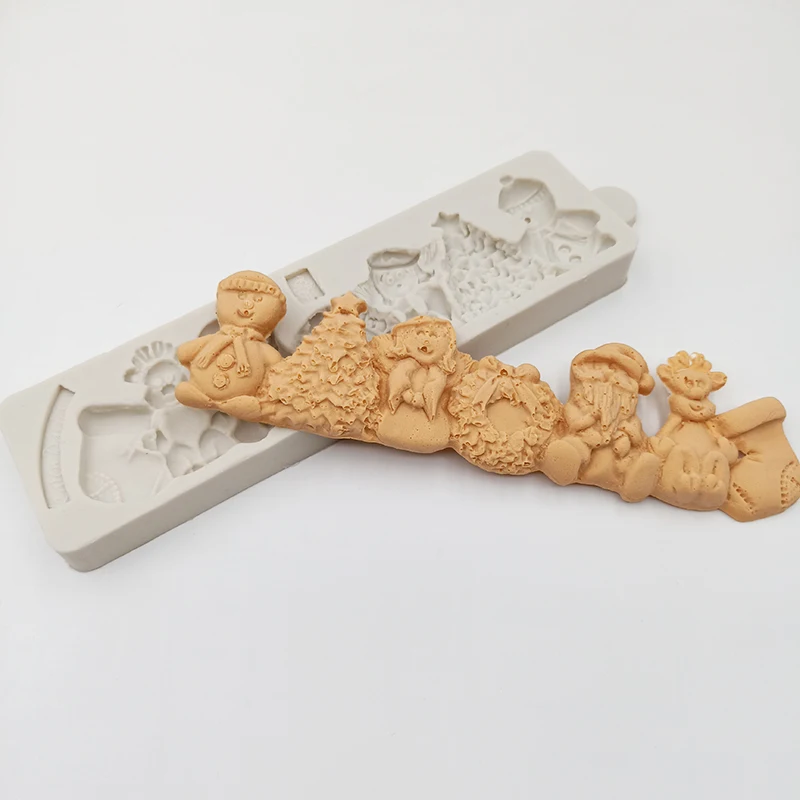 Minsunbak 3D Рождественская серия украшения торта силиконовая форма Санта Клаус елка