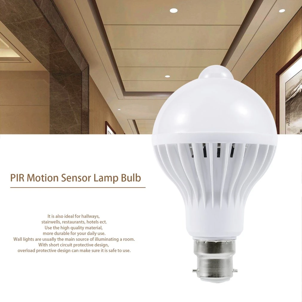 ICOCO E27/B22 LED PIR датчик движения лампа 5 Вт/7 Вт/9 Вт Супер яркость инфракрасный