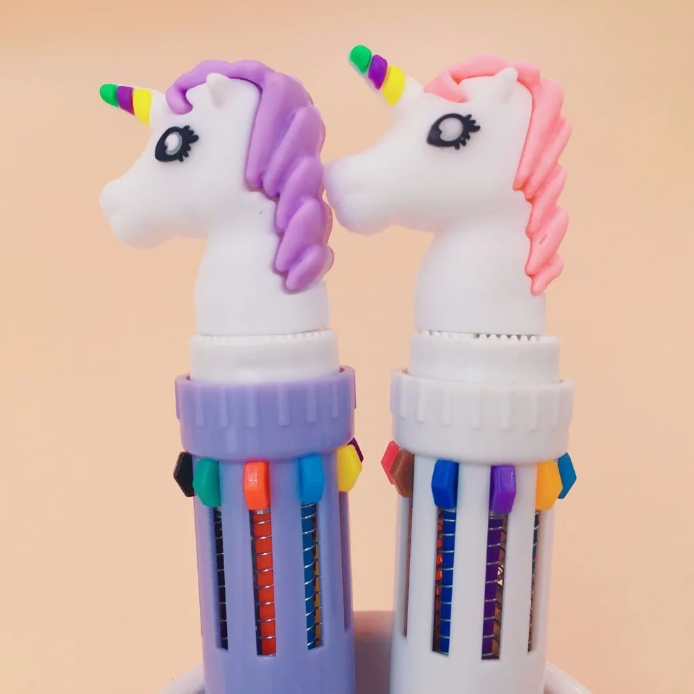 

30pcs/box Creative Cartoon Horse 10 Colors Ballpoint Pen Students Children Birthday Gift Prize Stationery