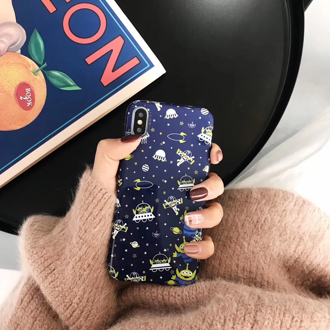 Lovely Cartoon toy story doll Alien phone case for iphone 6 6s 7 8 plus x xs max xr Glossy monstrous soft Cover Fundas |