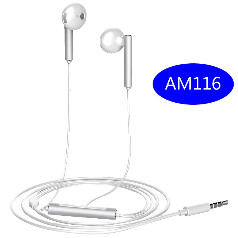 AM116 White Оригинальные наушники huawei в ухо вкладыши для Honor Xiaomi samsung AM116/AM115 - Цвет: AM116 White