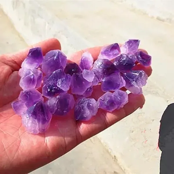 

Pure natural purple crystal flower cluster of small granular gravel.