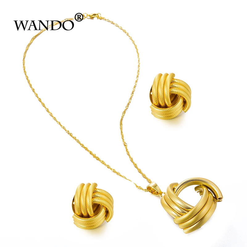 WANDO дизайн Эфиопский нигерийский кулон ожерелье серьги набор ювелирных изделий