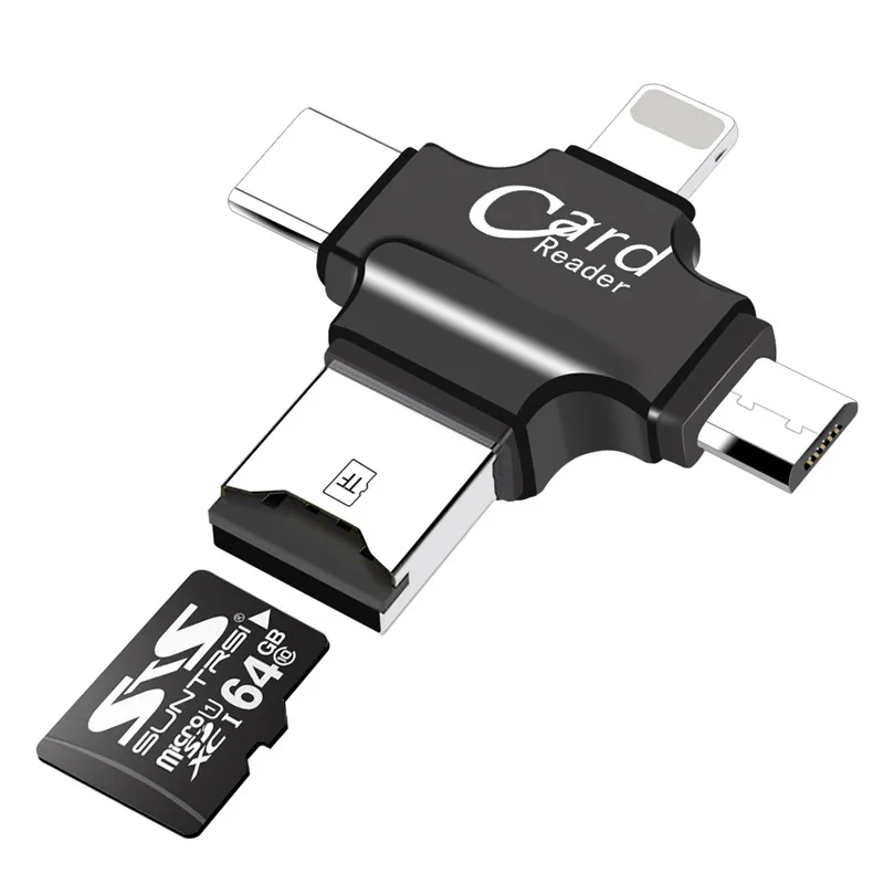 3 в 1 USB2.0 картридер OTG Флешка 16 ГБ 32 все одном Card Reader для Тип C