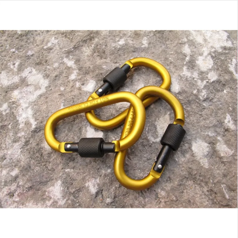 Карабин из алюминиевого сплава разных цветов 1 шт. D-образный 8 см винтовой замок