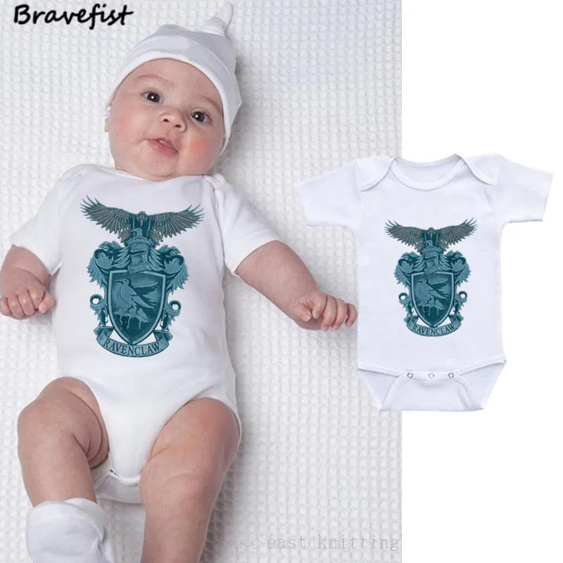 Лидер продаж, боди для новорожденных с принтом Ravenclaw, летняя детская одежда для мальчиков и девочек от 0 до 24 месяцев, детские комбинезоны с короткими рукавами, детская одежда