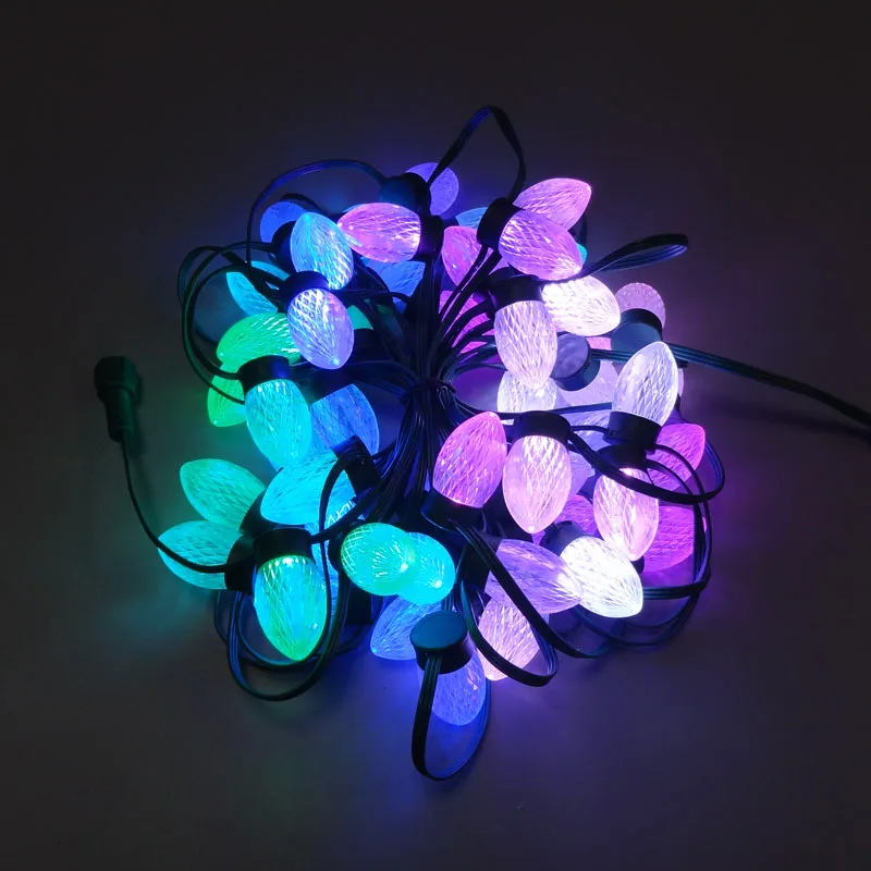50 узлов DC12V Адресуемая D24 C9 RGB светодиодная Пиксельная лампа UCS1903 гирлянда