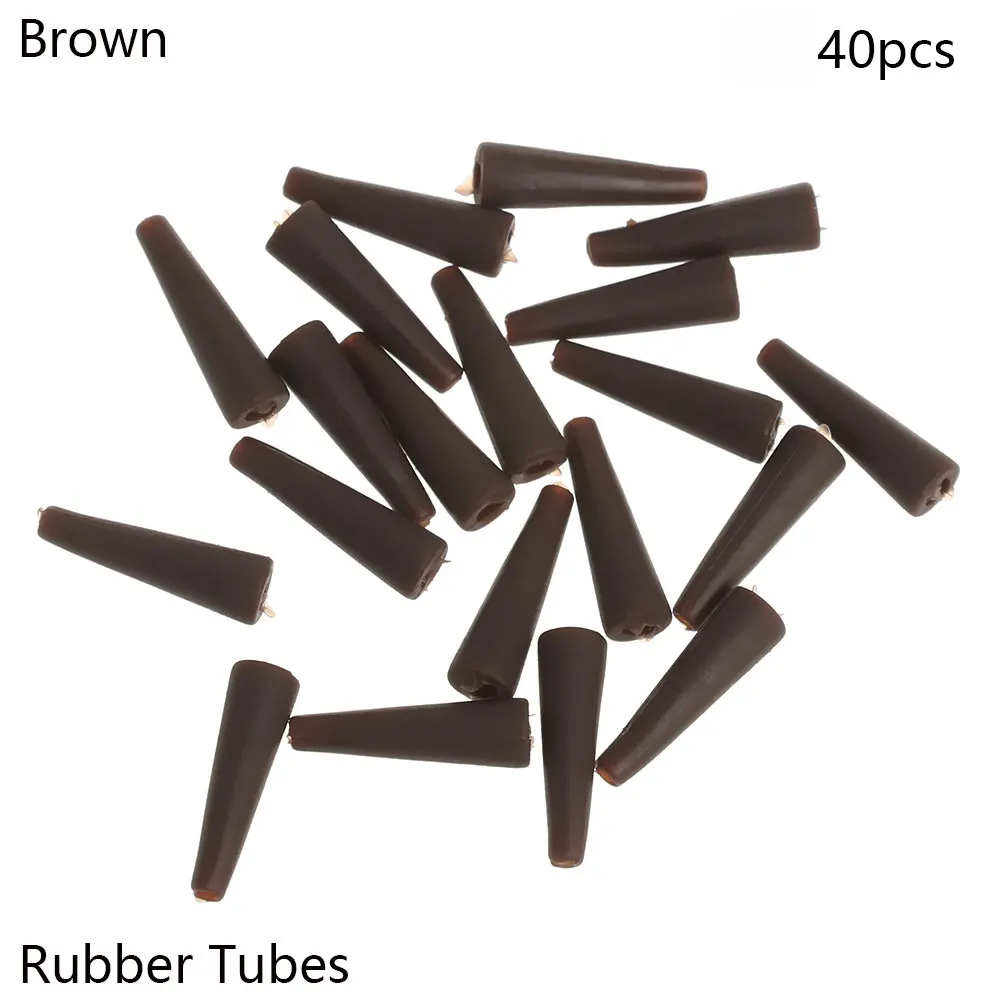 Rubber Tubes 40 шт. силикагель карп терминал снасти черный/зеленый/коричневый безопасные свинцовые зажимы рыболовные снасти Оборудование Инструмент рыболовные аксессуары - Цвет: Rubber Tubes