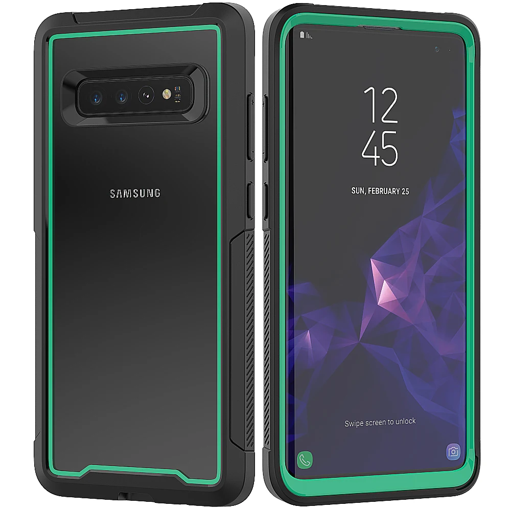 for Samsung Galaxy S10 Plus S10E Rugged Clear Case Full-Body Hybrid Bumper Cover Support Wireless Charging | Мобильные телефоны и