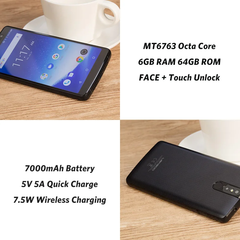LEAGOO power 5 мобильный телефон Android 8 1 MTK6763 Восьмиядерный 99 &quotFHD 6 ГБ 64 Гб 7000 мАч 5V5A