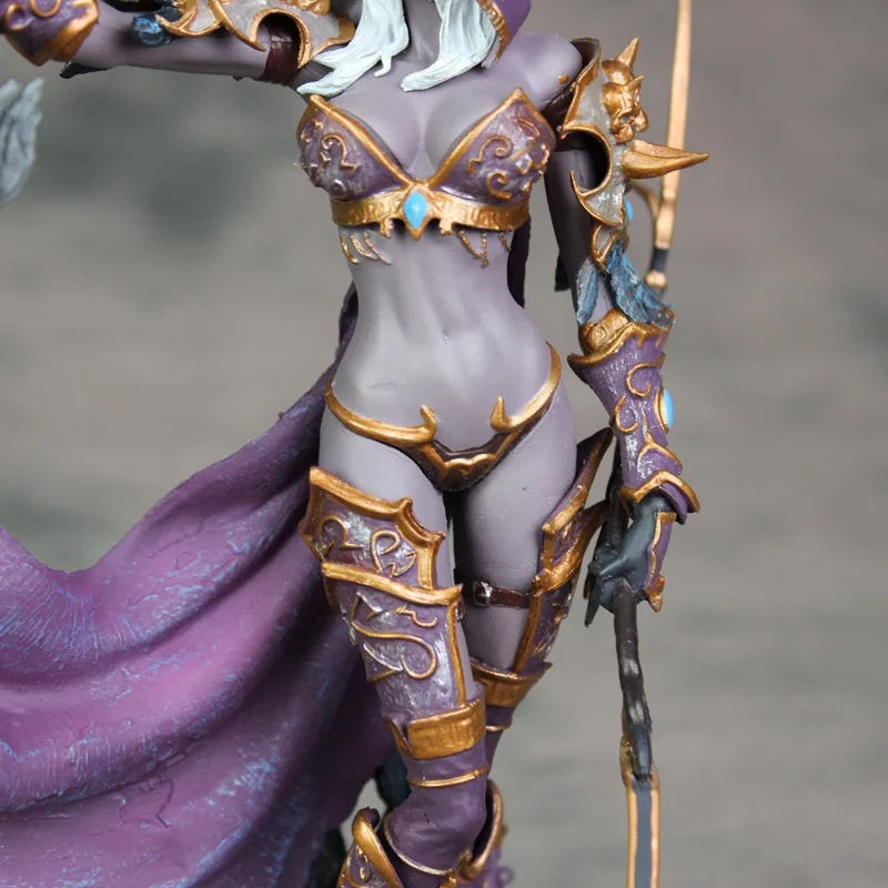 Аниме 23 см Sylvanas Windrunner стрельба из лука королева ПВХ фигурка модель с базой для детей подарок на день рождения