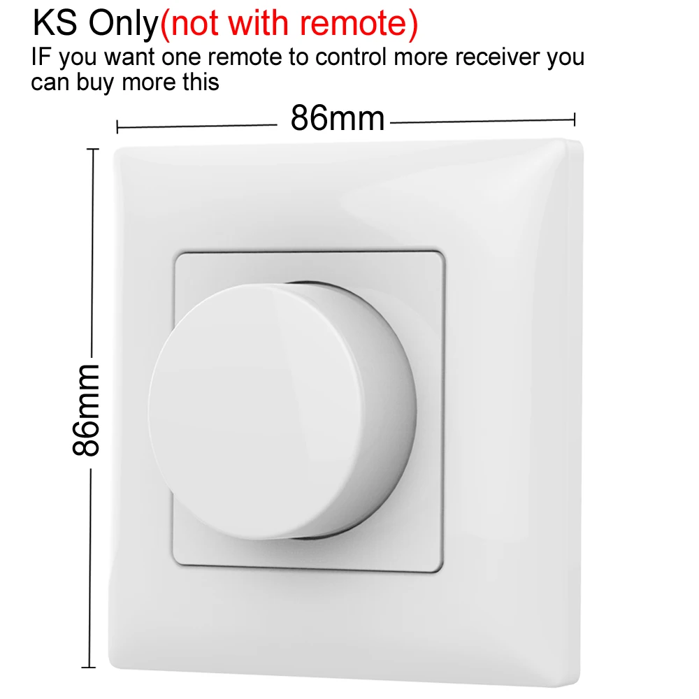KS 220V 230V 110V AC симисторный регулятор светодиодного освещения Беспроводной РЧ с регулируемой яркостью ручка переключателя с 2,4G пульт дистанционного управления для одного Цвет светодиодный лампы - Цвет: KS