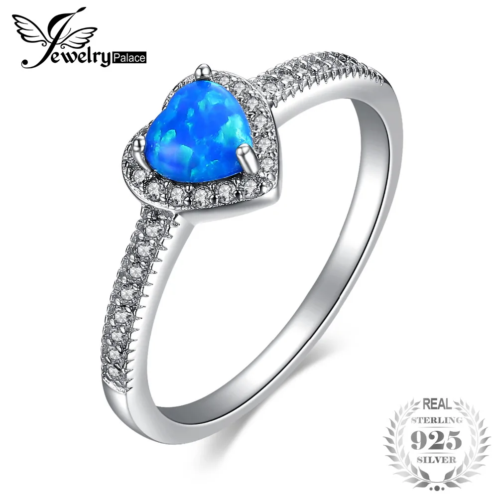 JewelryPalace сердце 0.3ct кабошон создан черный опал Halo Кольцо 925 пробы серебро Мода