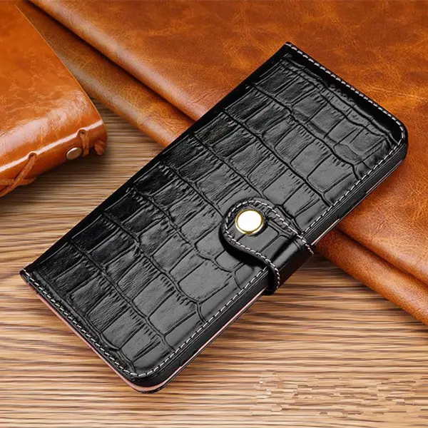 black Чехол из натуральной крокодиловой кожи для iphone X, XS, XR, XS, Max, чехол из натуральной кожи для Apple 7, 8 Plus, 11 Pro, Max, полная защита, откидная крышка - Цвет: black