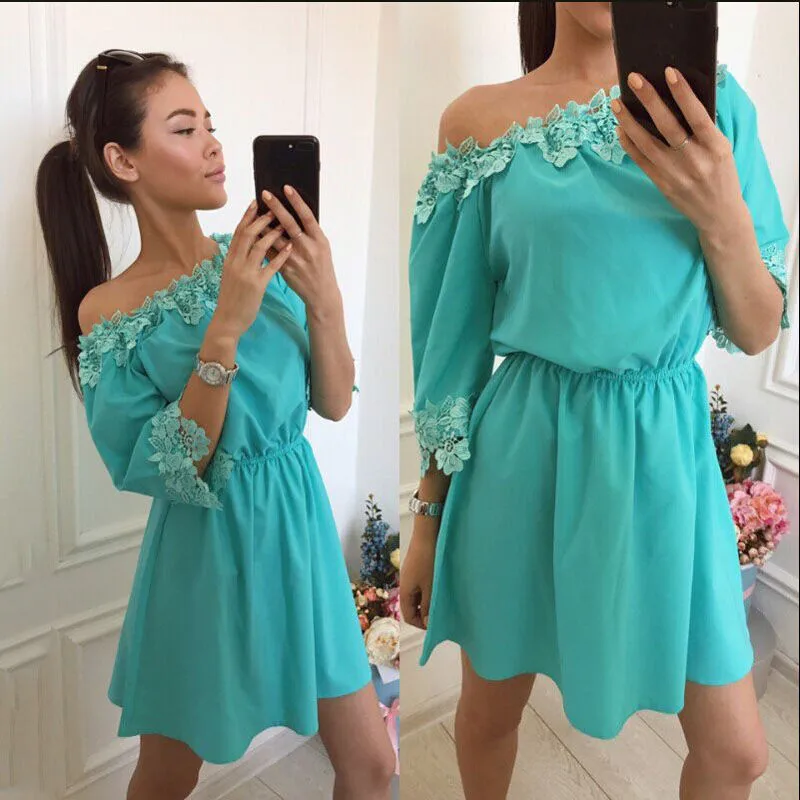 Новый Модный женский летний комбинезон с длинным рукавом и открытыми плечами