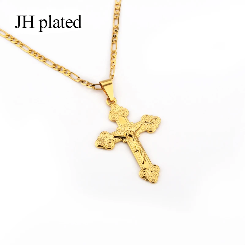 JHplated 2019 новые модные ювелирные изделия золотой цвет распятия Иисуса религиозный