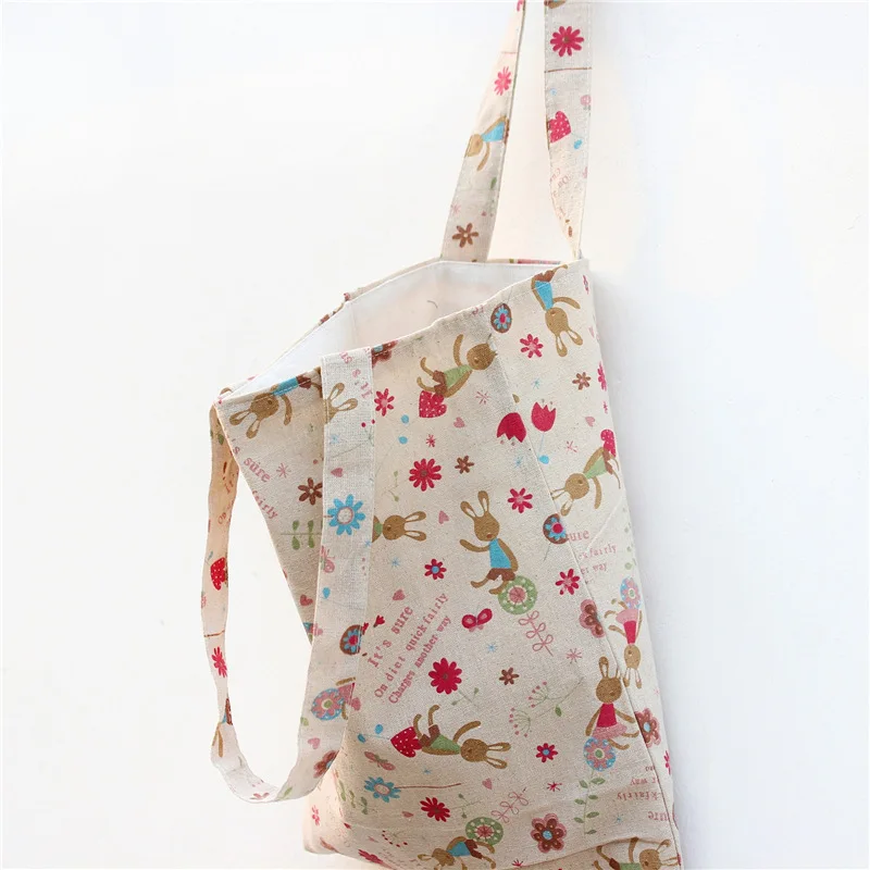 YILE Cotton Linen Shopping Tote Shoulder Carrying Bag Eco Reusable Printed Bunny rabbit Flower Easter Gift NEW L024 | Багаж и сумки