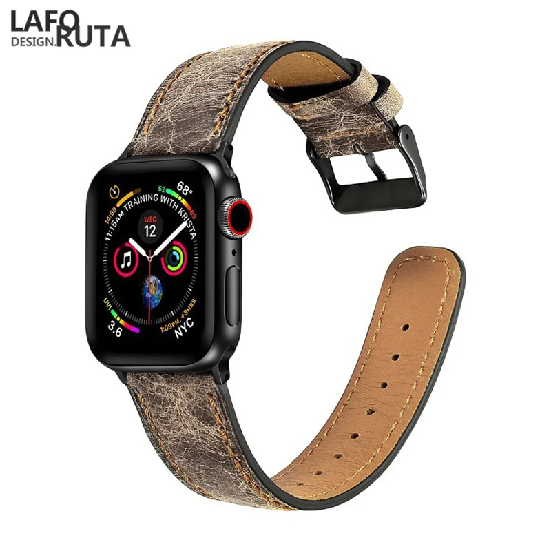 Laforuta ремешок из натуральной кожи для Apple Watch 4 ремешка 44 мм 40 iWatch 42 38 мужчин и женщин