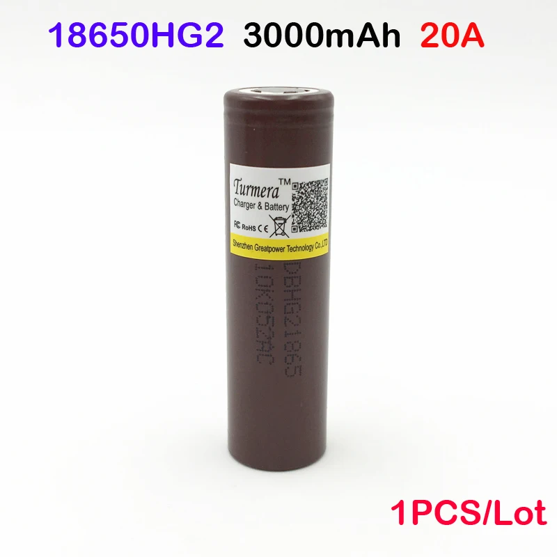 Аккумулятор hg2 18650 для электронной сигареты Turmera 3000 мАч высокая мощность разряда 30