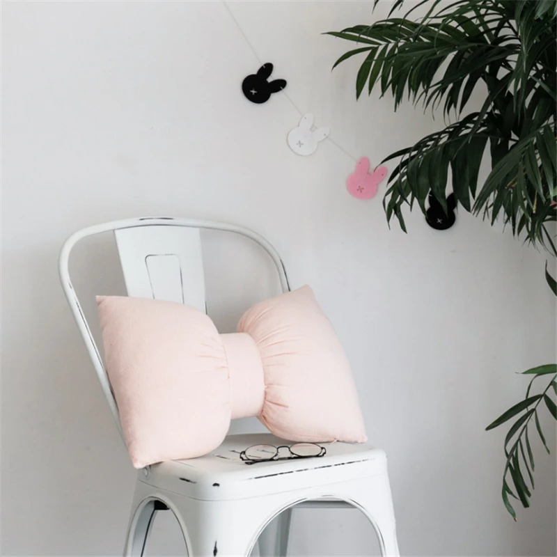 Pink Bow 3D подушка в форме сердца, звезды, банта, для дома, гостиной, дивана, хлопок, подушка для спальни, детская игрушка, украшение комнаты, подушка - Цвет: Pink Bow