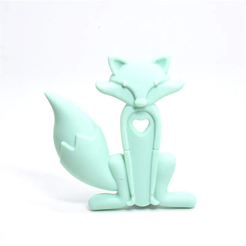 Mordedor de silicona con forma de zorro para beb&eacute;, dentici&oacute;n de silicona de grado alimenticio, con forma de animales de dibujos animados, 5 piezas-3