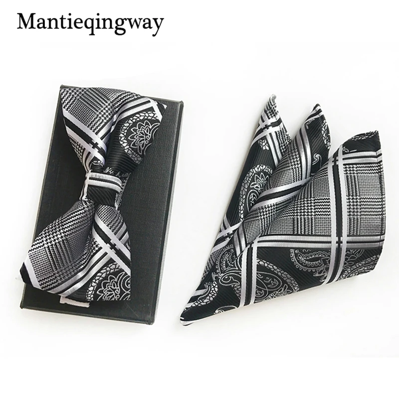 Mantieqingway полиэфир галстук для шеи набор деловых костюмов платок бантик в горошек