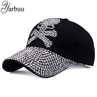 yarbuu baseball caps for women and men casual rhinestones skull cap new fashion high quality unisex hat female peaked cap