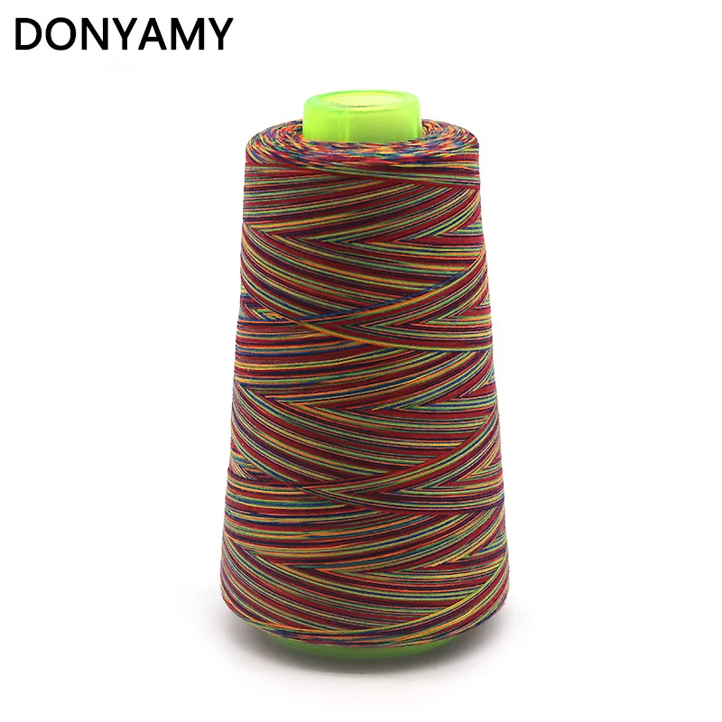 

Нить для шитья DONYAMY, цветная нить из полиэстера 40/2 3000Y для рукоделия, промышленная Радужная вышивка