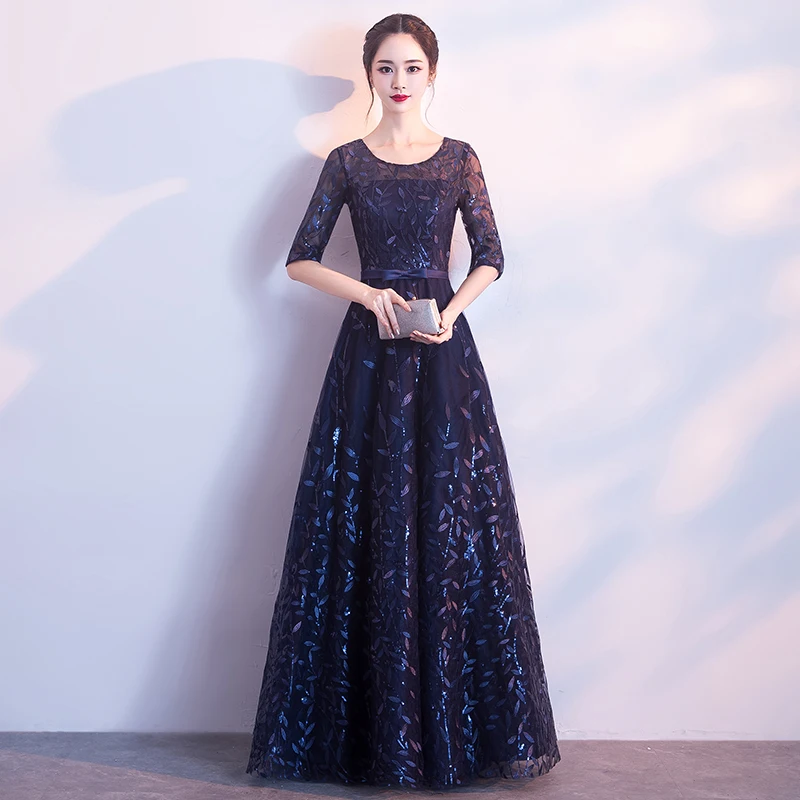 Женское вечернее платье трапеция Suosikki элегантное кружевное с круглым вырезом и