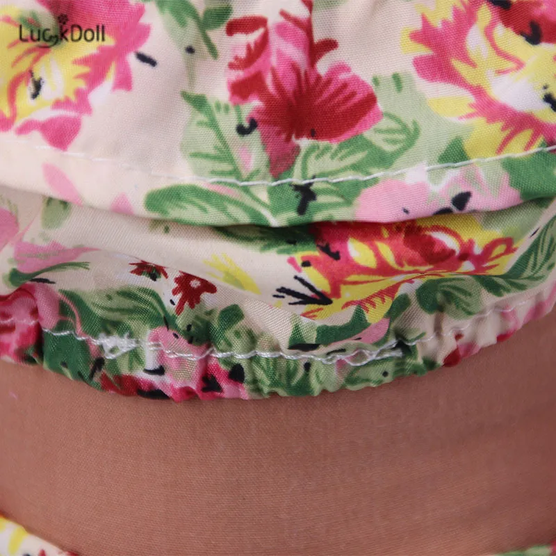 LUCKDOLL цветок короткий рукав шорты комплект подходит 18 дюймов Американский 43 см BabyDoll одежда аксессуары, игрушки для девочек, поколение, день рождения Gif