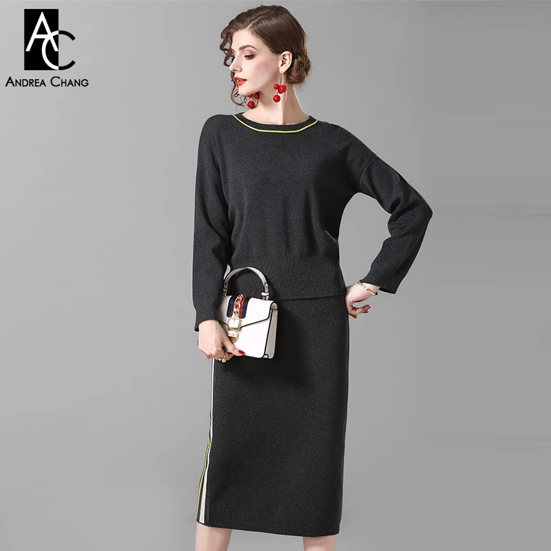 Весенне-осенний комплект одежды для женщин с желтой полоской воротником бежевым