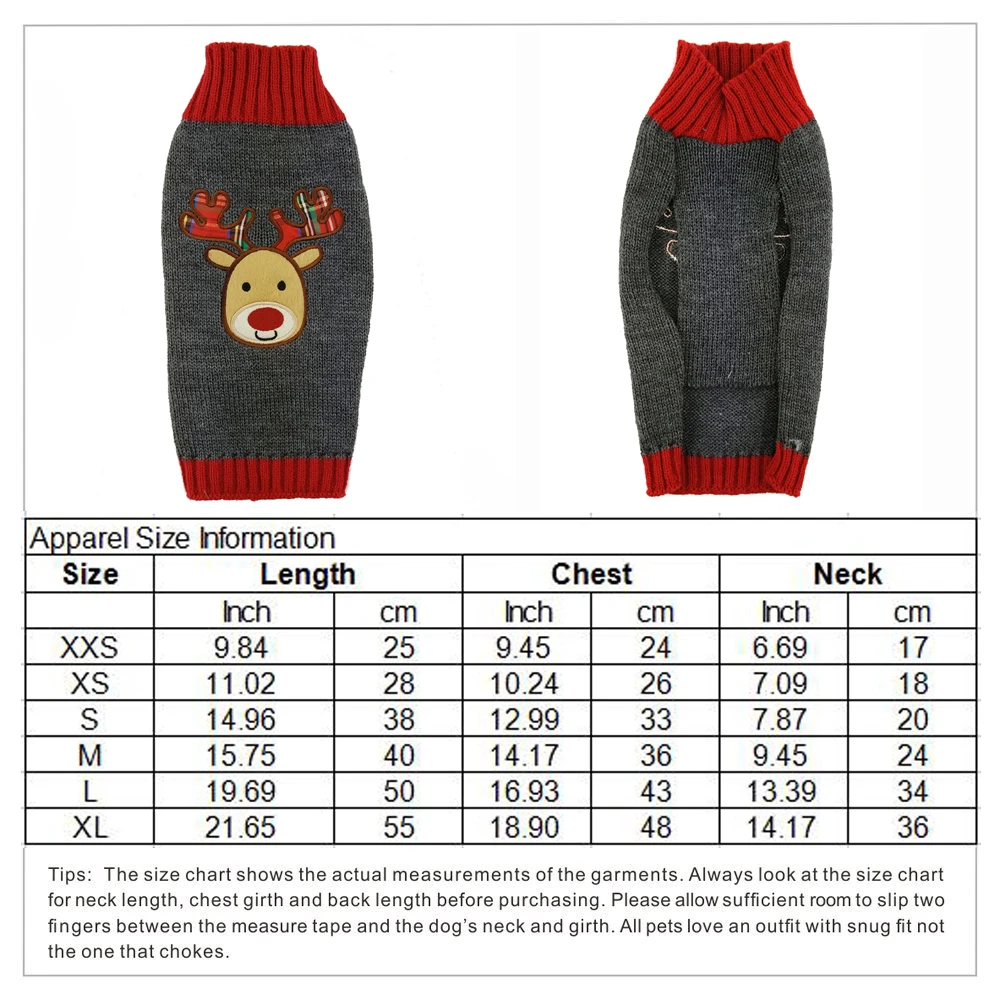 Christmas Reindeer Dog Knit Sweater Fashion Pet Clothes Keep Warm Clothing Costume For Puppy Chihuahua DOGGYZSTYLE |