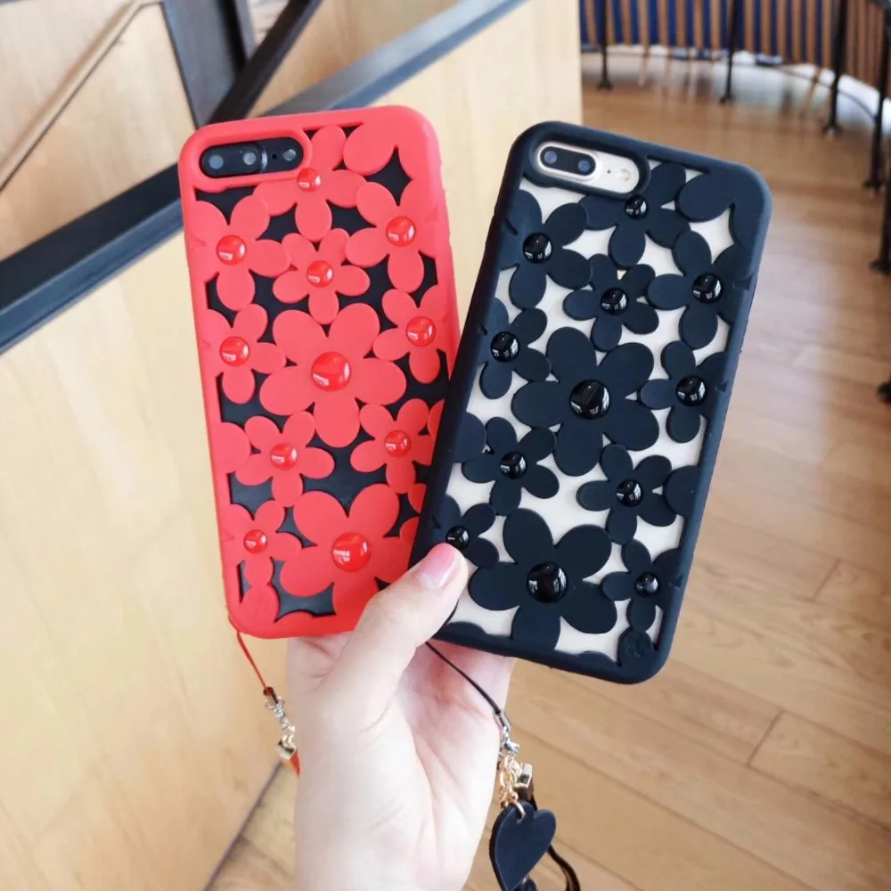 Последним для iPhone 7 плюс 6 S Чехол силиконовые цветок хризантемы Телефонные чехлы