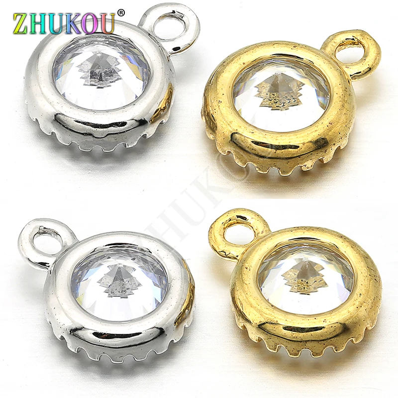 8 мм латунные Круглые Подвески с микрозакрепкой из фианита сделай сам