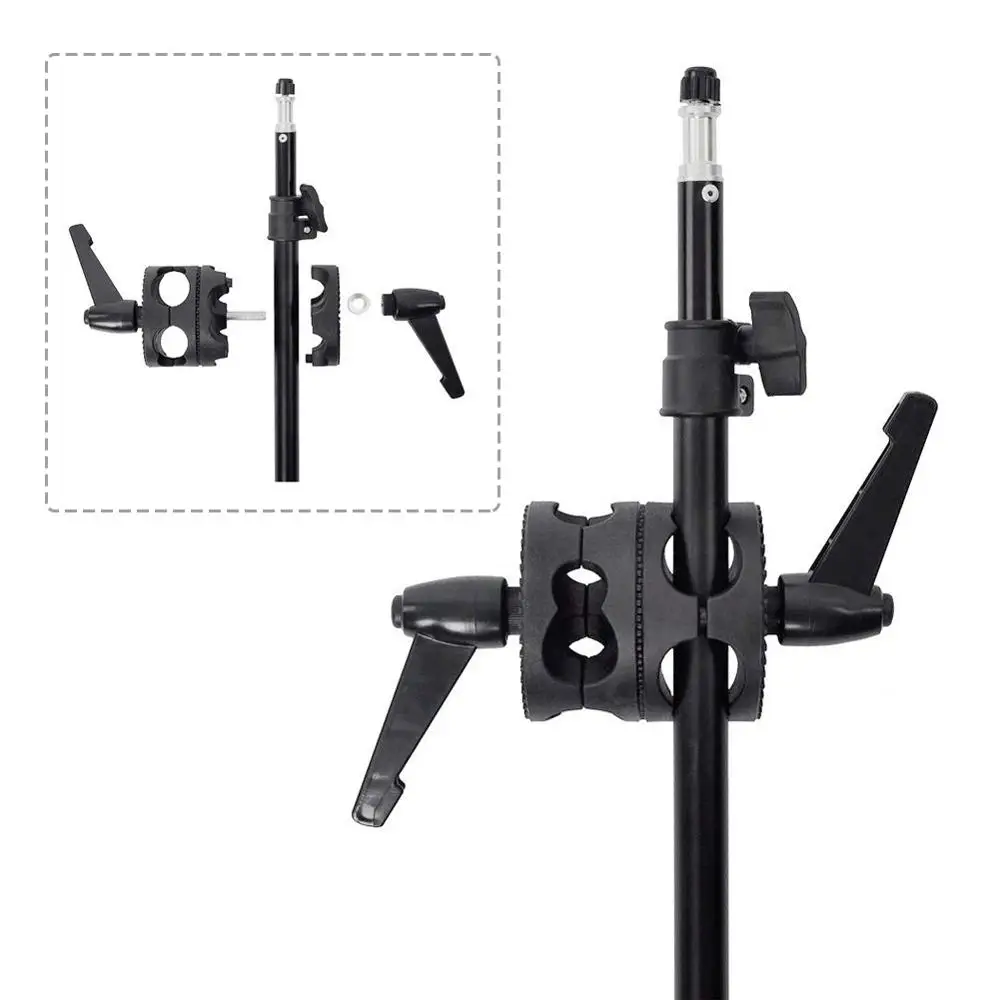 Поворотный зажим с двойной головкой кронштейн для фото штанга фотостудии