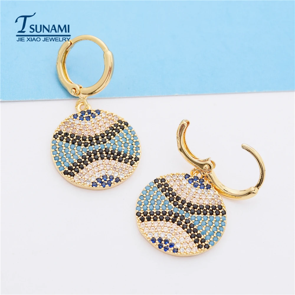 Высокое качество и изящный элегантный четкие цветные циркониевые серьги модное