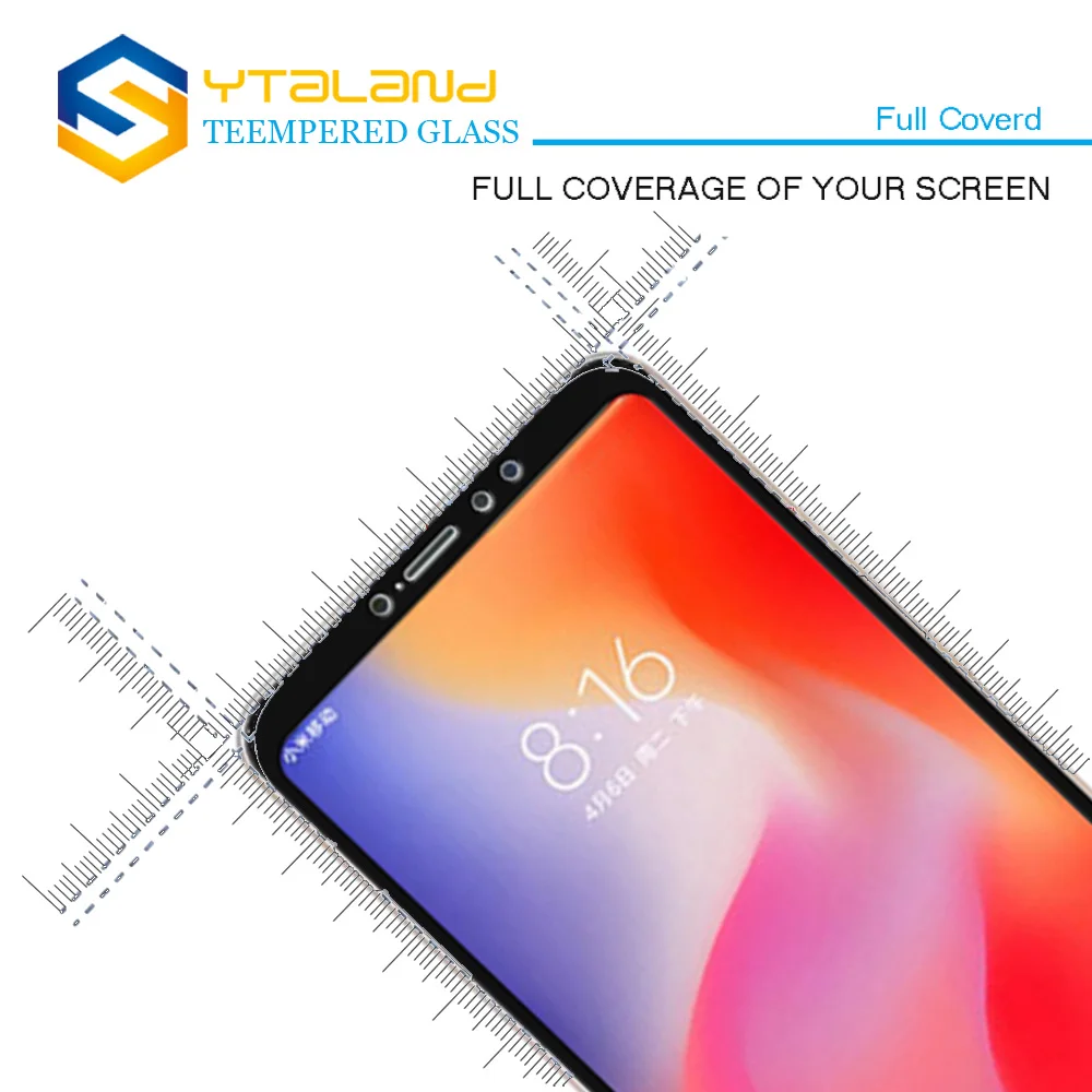 Закаленное стекло Ytaland с полным покрытием для XiaoMi Mi Max 3 защитная стеклянная