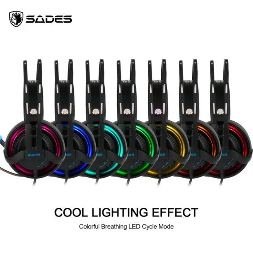 Sades R2 USB компьютерные игровые наушники гарнитура с микрофонами микрофон дышащие