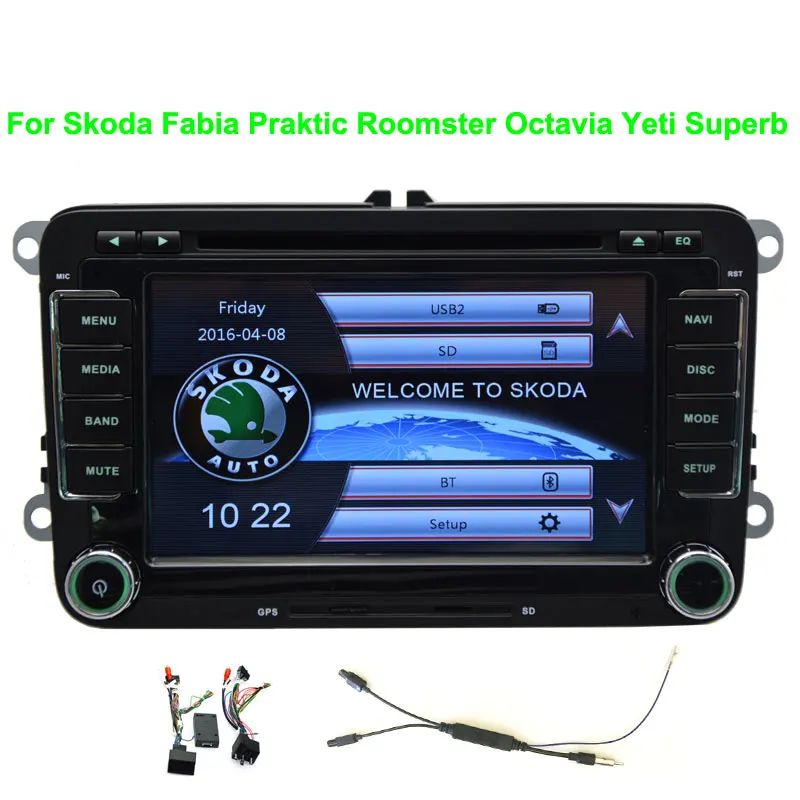 Емкостный телефон с системой GPS навигации для Skoda Fabia Praktic Roomster Octavia Yeti